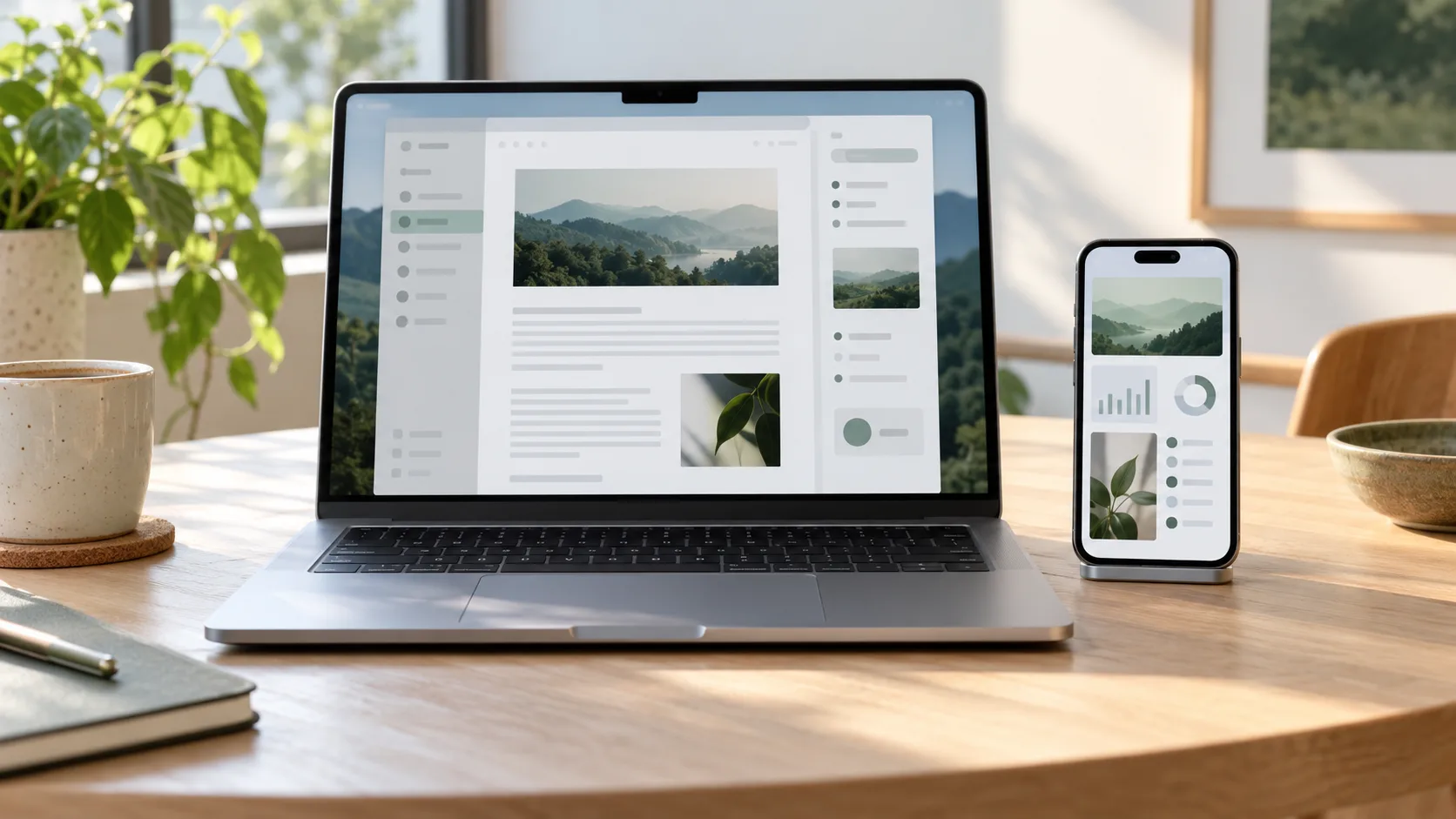 iPhone utilisé comme écran supplémentaire à côté d’un MacBook